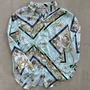 Victoria’s Secret Nautical Silk Blouse M